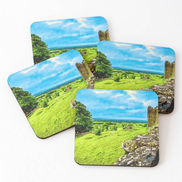 Item preview, Watercolor landscape of Cashel, Ireland with scenic countryside view designed and sold by GestaltImagery.
