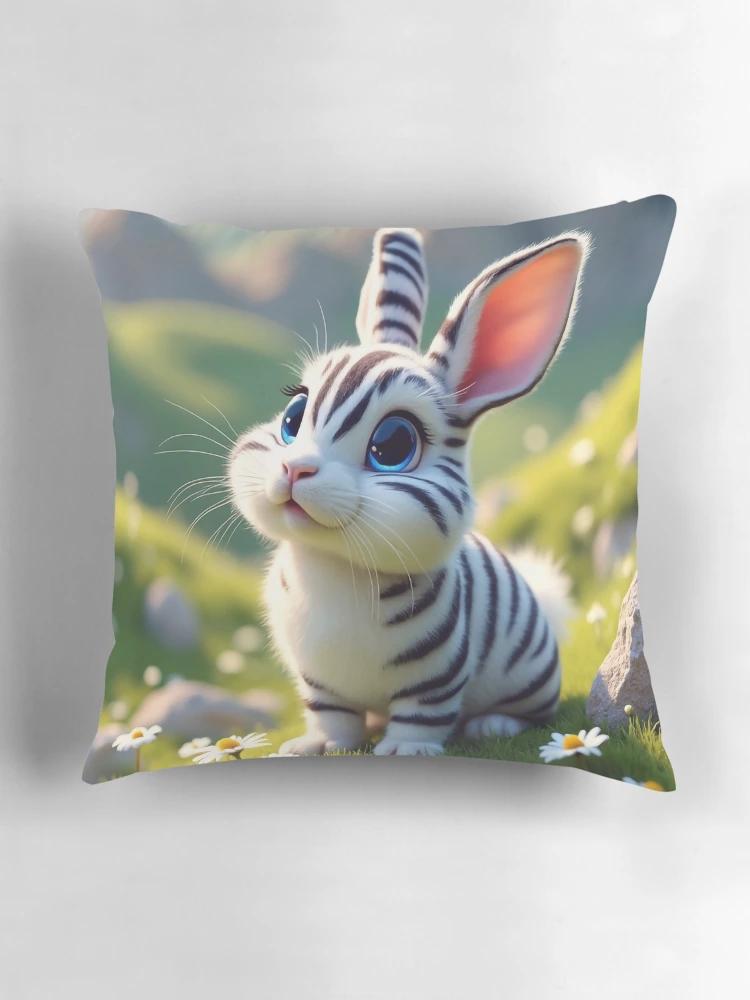 Thumbnail 3 of 4, Pillow, Adorable Spring Rabbit designed and sold by m-y-A-I-A-R-T-.