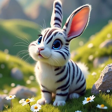 Artwork thumbnail, Adorable Spring Rabbit by m-y-A-I-A-R-T-