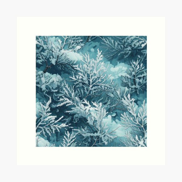 Item preview, soft snow dusted branches with icy textures designed and sold by Designbes.