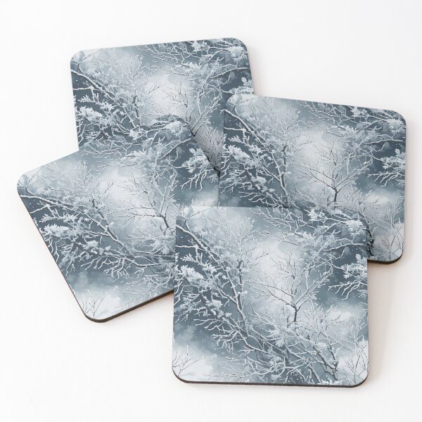 Item preview, snow dusted branches with icy textures designed and sold by Designbes.