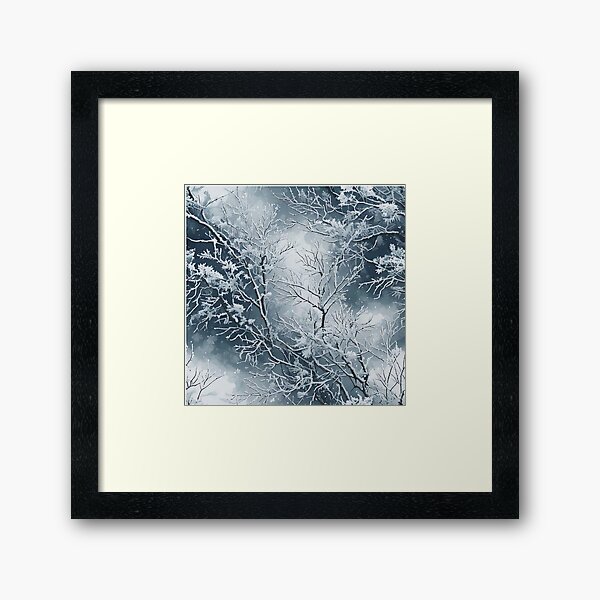 Item preview, snow dusted branches with icy textures designed and sold by Designbes.