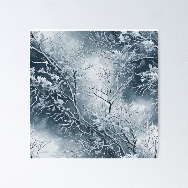 Item preview, snow dusted branches with icy textures designed and sold by Designbes.