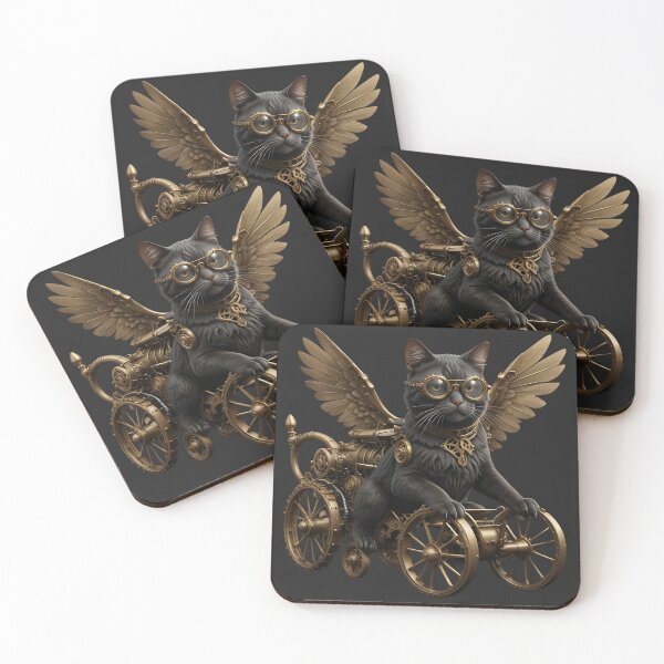 Item preview, Winged Steampunk Cat, ideal gift designed and sold by Indoni.