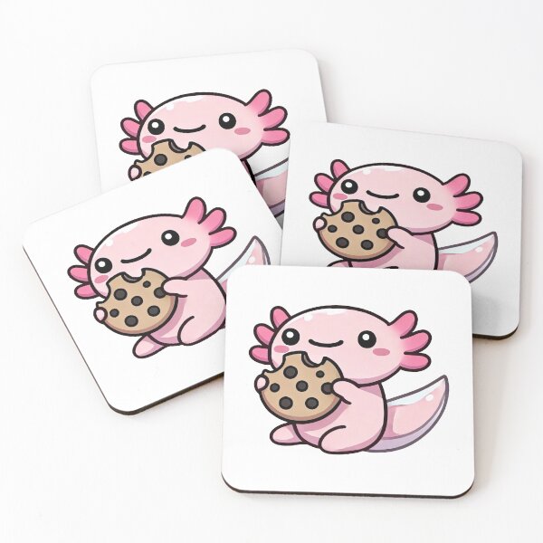 Item preview, Pink Axolotl Eating Chocolate Chip Cookie designed and sold by RetroPop23.