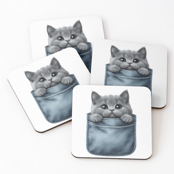 Item preview, gray cat in pocket designed and sold by ascysko.