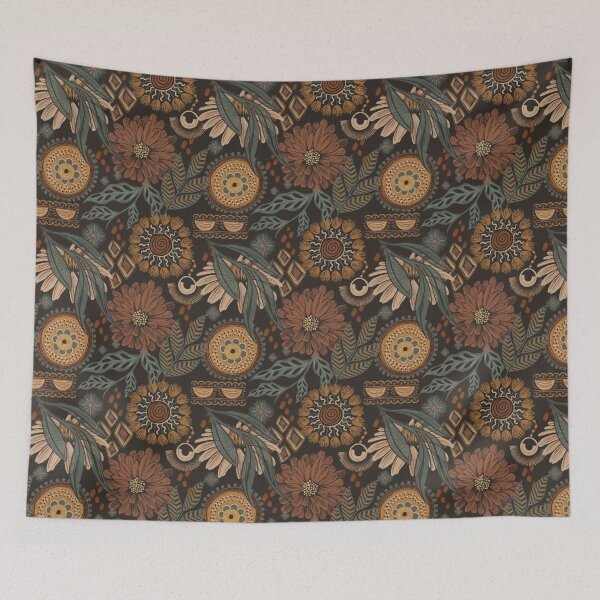 Item preview, Boho Bliss - Bohemian style floral print designed and sold by designsbyjenicagoertz.