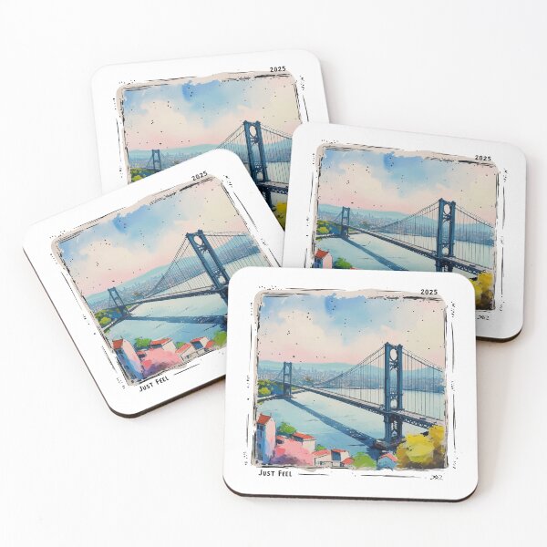 Item preview, Vibrant Cityscape Bridge – Artistic Watercolor View designed and sold by Moss and Moon Studio.