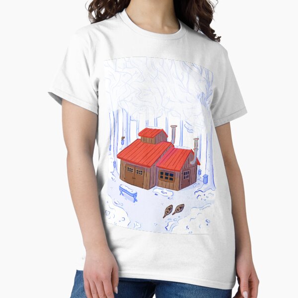 Vista previa del artículo con la obra «Cabaña de azúcar con techo rojo», diseñado y vendido por rizdrawings.