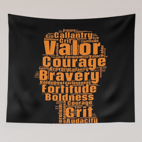 Item preview, A Orange Word Cloud With The Descriptions of a Courage designed and sold by TymekStore.