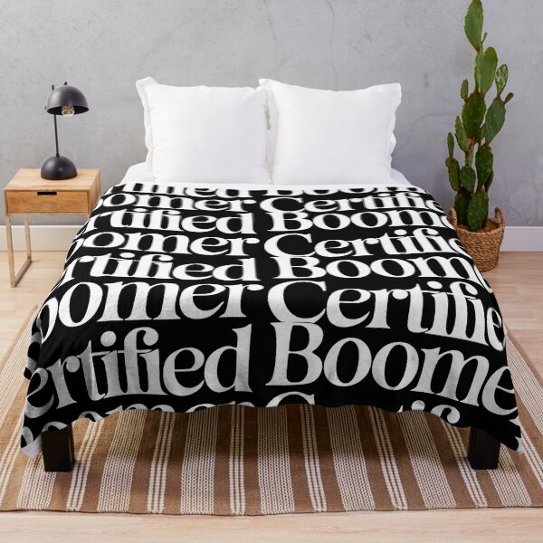 Item preview, B&W Certified Boomer – Retro 3D Typography Design designed and sold by CrownedCanvas.