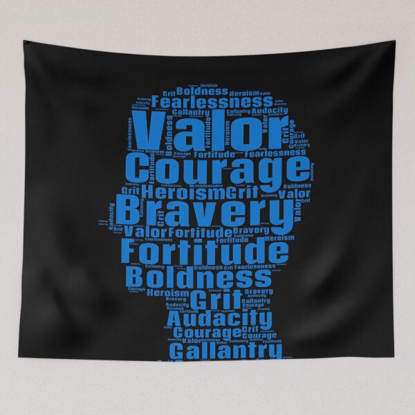 Item preview, A Blue Word Cloud With The Descriptions of a Courage designed and sold by TymekStore.