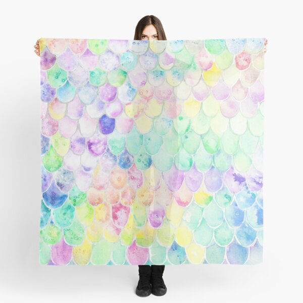 Item preview, Watercolor Rainbow Mermaid Scales designed and sold by Meredith Makes Art.