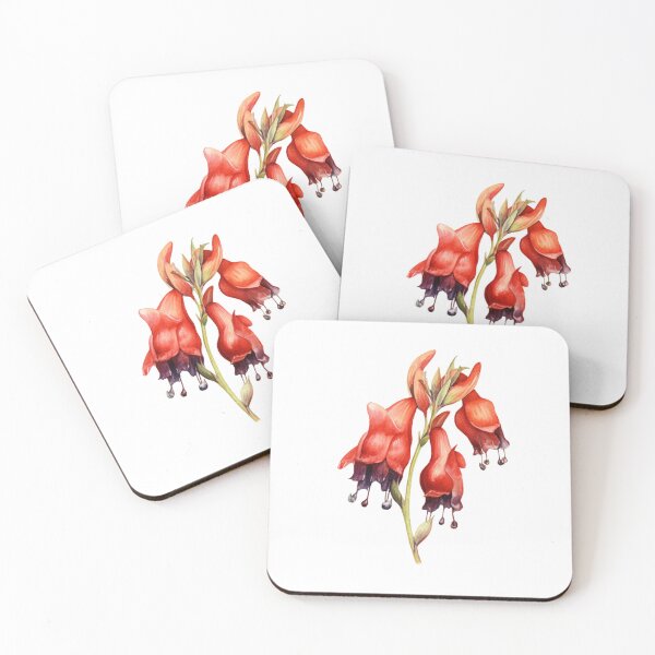 Aperçu de l'œuvre Flore australienne indigène, fleur, pois du désert de Sturt (Swainsona formosa) créée et vendue par PapuruDesigns.
