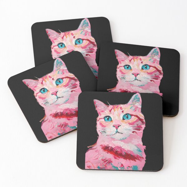 Item preview, Pink cat in oil paint style designed and sold by PrettyDecor.