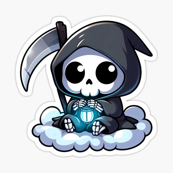 Item preview, Cute Chibi Grim Reaper Sitting on a Cloud designed and sold by Kwanbaba21.