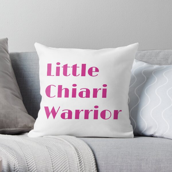 Little Chiari Warrior in Pink Throw Pillow