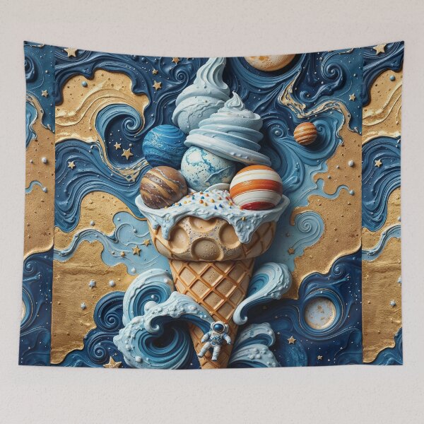 Item preview, Galactic Ice Cream – Cosmic Swirls & Sweet Planets designed and sold by pixelated_echoes.