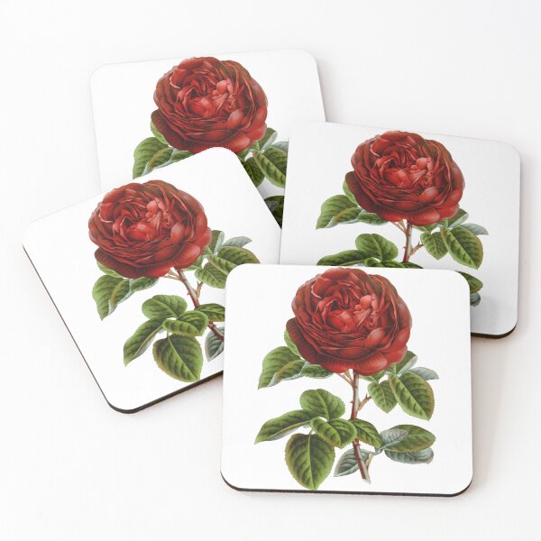 Item preview, Antique Single Red Rose Flower designed and sold by IrisAndIvy.