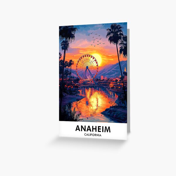 Item preview, Anaheim California Retro Travel Print designed and sold by HomeLivingCo.
