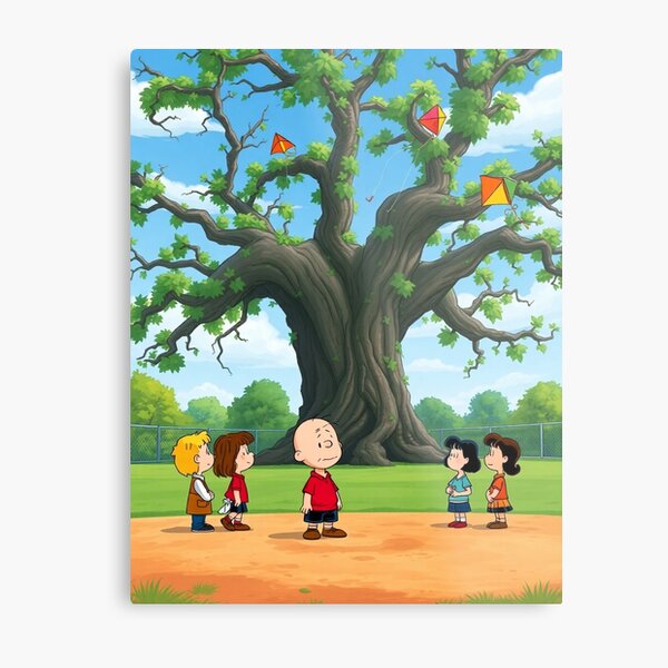 Aperçu de l'œuvre Charlie Brown et le mystère de l'arbre mangeur de cerfs-volants créée et vendue par AuraMotivate.