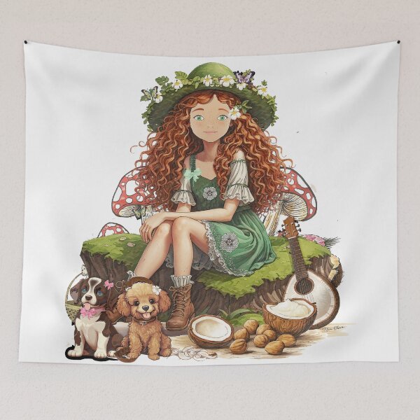 Item preview, coconut retro puppies fairy designed and sold by Hen-C-Art.