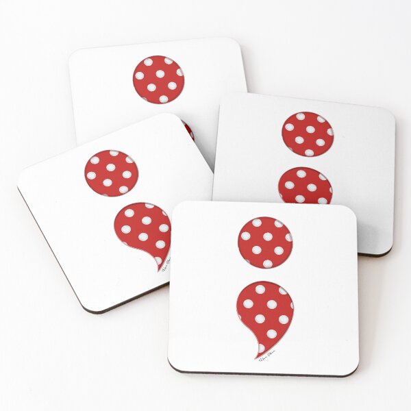 Item preview, Semicolon red polka dots  designed and sold by Hen-C-Art.