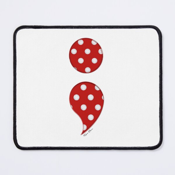 Item preview, Semicolon red polka dots  designed and sold by Hen-C-Art.