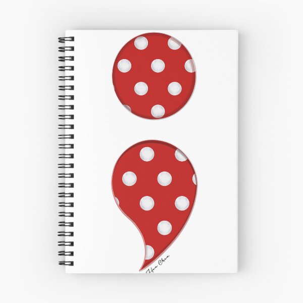 Item preview, Semicolon red polka dots  designed and sold by Hen-C-Art.
