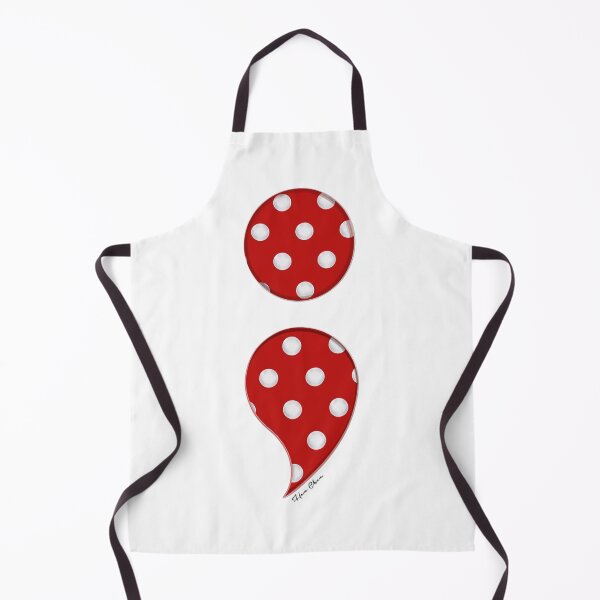 Item preview, Semicolon red polka dots designed and sold by Hen-C-Art.
