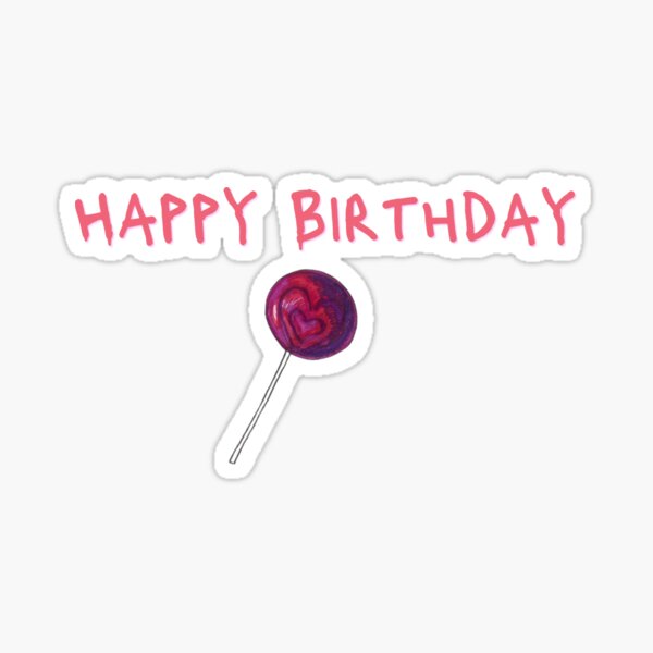 Item preview, Happy Birthday Sweet Heart Marker Sketched Heart Lolly designed and sold by Uplifting Vib'n Design and Decor .