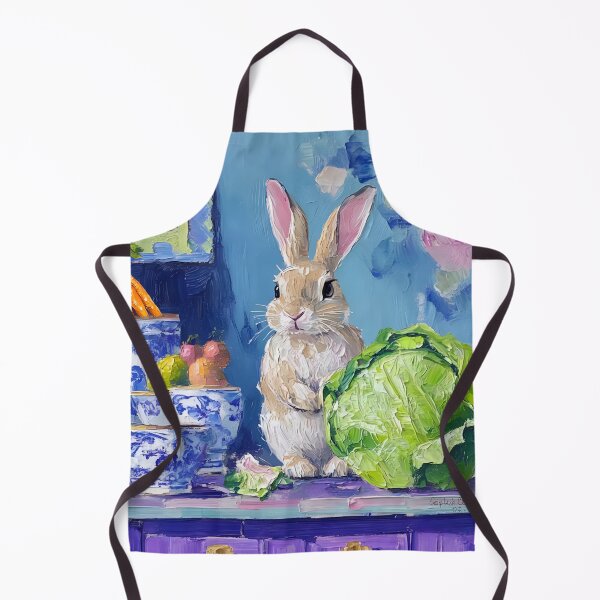 Item preview, Bunny in preppy chinoiserie kitchen designed and sold by SophieClimaArt.