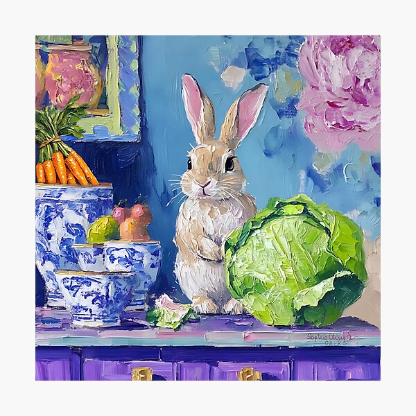 Artikel-Vorschau von Hase in adretter Chinoiserie-Küche, designt und verkauft von SophieClimaArt.
