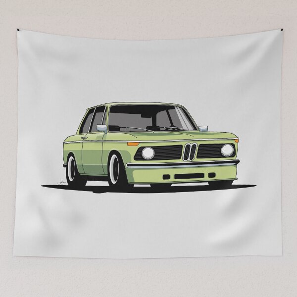 Item preview, 1968-1972 2002 Yellow Green tii classic racer designed and sold by blackdogshop.