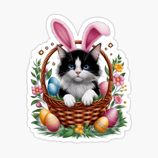 Item preview, Cat Bunny Eggs Funny Easter for Men Women Kids designed and sold by TalalosART.