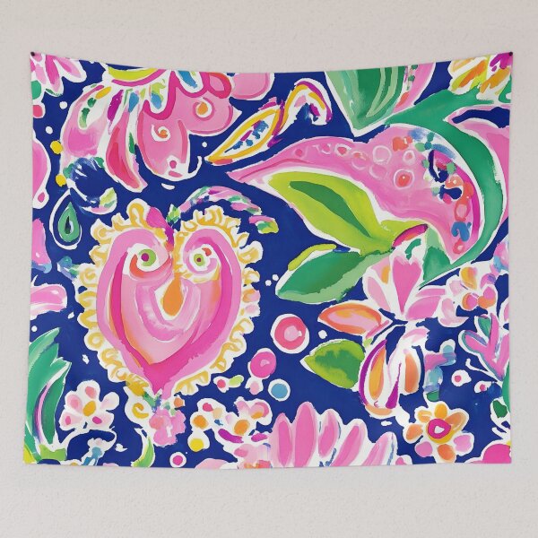 Item preview, Preppy paisley in pink and navy blue designed and sold by SophieClimaArt.