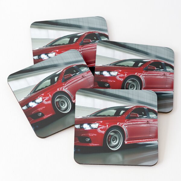 Item preview, Red Mitsubishi Lancer Evo X Poster – High-Quality Print for JDM Enthusiasts designed and sold by AutoPopStudio.