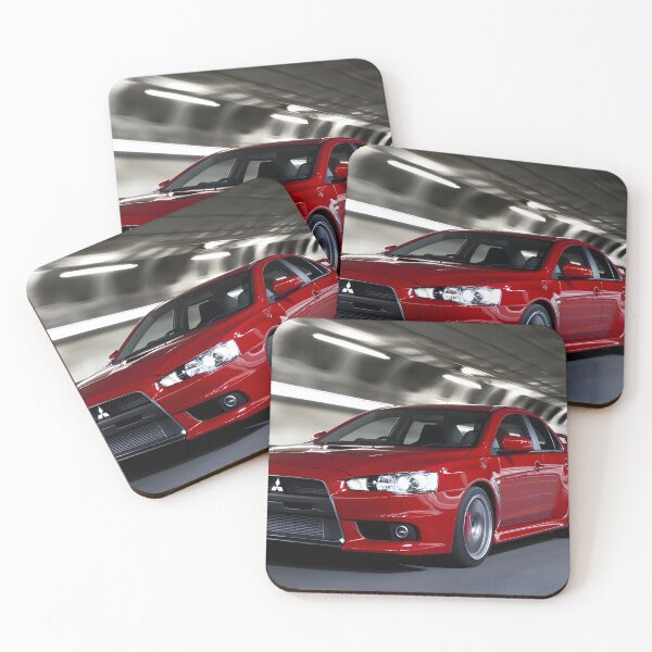 Item preview, Red Mitsubishi Lancer Evo X Poster – High-Quality Print for JDM Enthusiasts II designed and sold by AutoPopStudio.