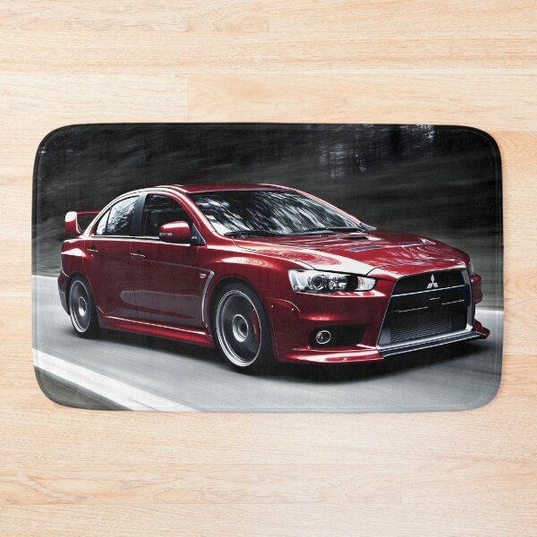 Item preview, Red Mitsubishi Lancer Evo X Poster – High-Quality Print for JDM Enthusiasts III designed and sold by AutoPopStudio.
