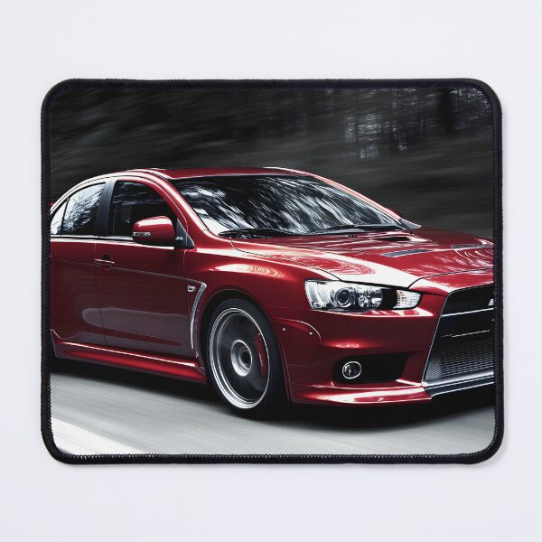 Item preview, Red Mitsubishi Lancer Evo X Poster – High-Quality Print for JDM Enthusiasts III designed and sold by AutoPopStudio.
