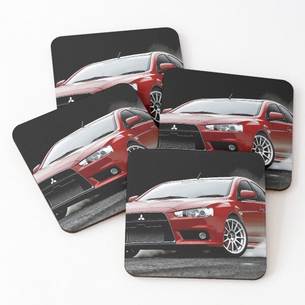 Item preview, Red Mitsubishi Lancer Evo X Poster – High-Quality Print for JDM Enthusiasts IV designed and sold by AutoPopStudio.