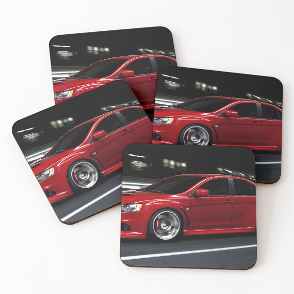 Item preview, Red Mitsubishi Lancer Evo X Poster – High-Quality Print for JDM Enthusiasts V designed and sold by AutoPopStudio.