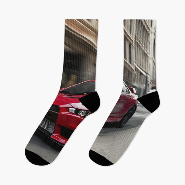 Item preview, Red Mitsubishi Lancer Evo X Poster – High-Quality Print for JDM Enthusiasts VI designed and sold by AutoPopStudio.
