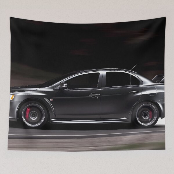 Item preview, Gunmetal Grey Mitsubishi Lancer Evo X Poster – Premium JDM Wall Art designed and sold by AutoPopStudio.