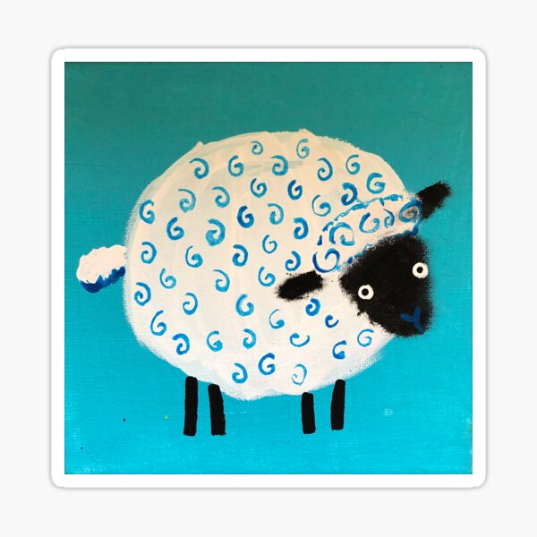 Item preview, Teal Goofy Sheep designed and sold by TheWitchPaint.