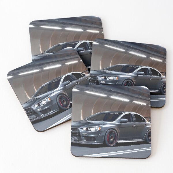 Item preview, Gunmetal Grey Mitsubishi Lancer Evo X Poster – Premium JDM Wall Art II designed and sold by AutoPopStudio.