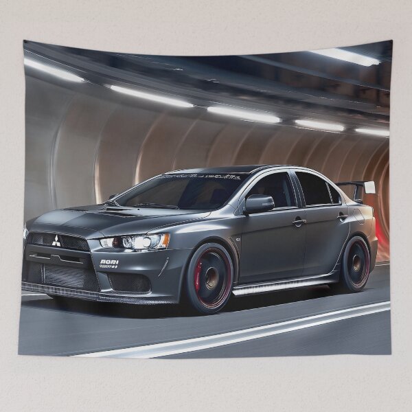 Item preview, Gunmetal Grey Mitsubishi Lancer Evo X Poster – Premium JDM Wall Art II designed and sold by AutoPopStudio.
