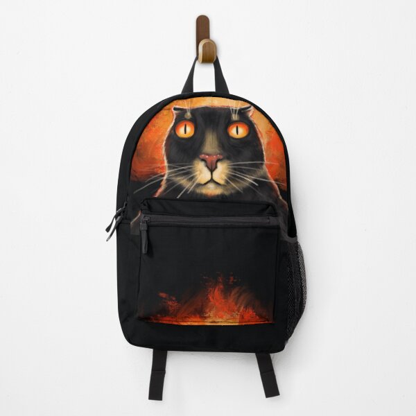 Item preview, Funny meme black cat selfie on the fire background designed and sold by Makitsu Neko.