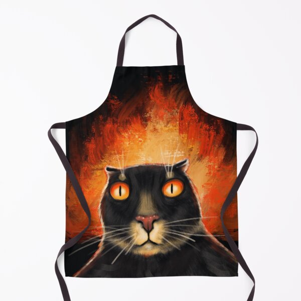 Item preview, Funny meme black cat selfie on the fire background designed and sold by Makitsu Neko.