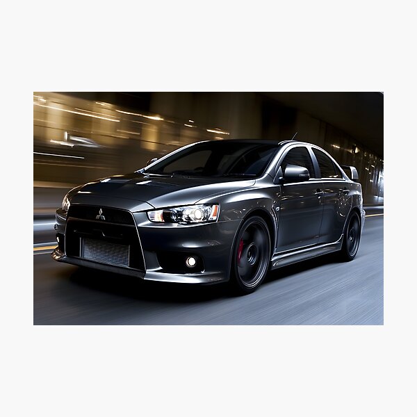 Item preview, Gunmetal Grey Mitsubishi Lancer Evo X Poster – Premium JDM Wall Art V designed and sold by AutoPopStudio.